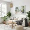 06 - Jamaica Watercolor - Horizontal Canvas Print with White Floater Frame in modern Scandi Living Room.jpg
