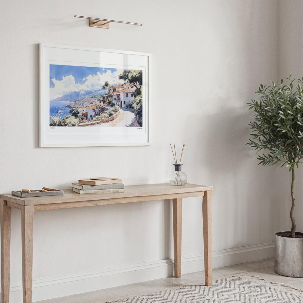 06 - Madeira Portugal Watercolor - Horizontal Art Print in Hallway with White Frame.jpg 06 - Madeira Portugal Watercolor - Horizontal Art Print in Hallway with White Frame.jpg