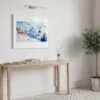 06 - Skiing in Swiss Alps Watercolor - Horizontal Art Print in Hallway with White Frame.jpg