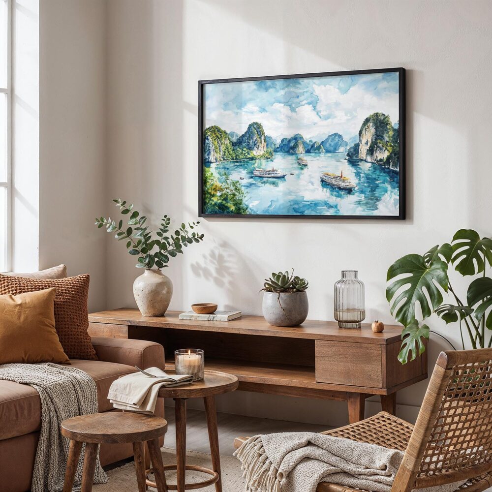 07 - 02 - Ha Long Vietnam Watercolor - Horizontal Art - Digital Download - Boho Living Room.jpg 07 - 02 - Ha Long Vietnam Watercolor - Horizontal Art - Digital Download - Boho Living Room.jpg
