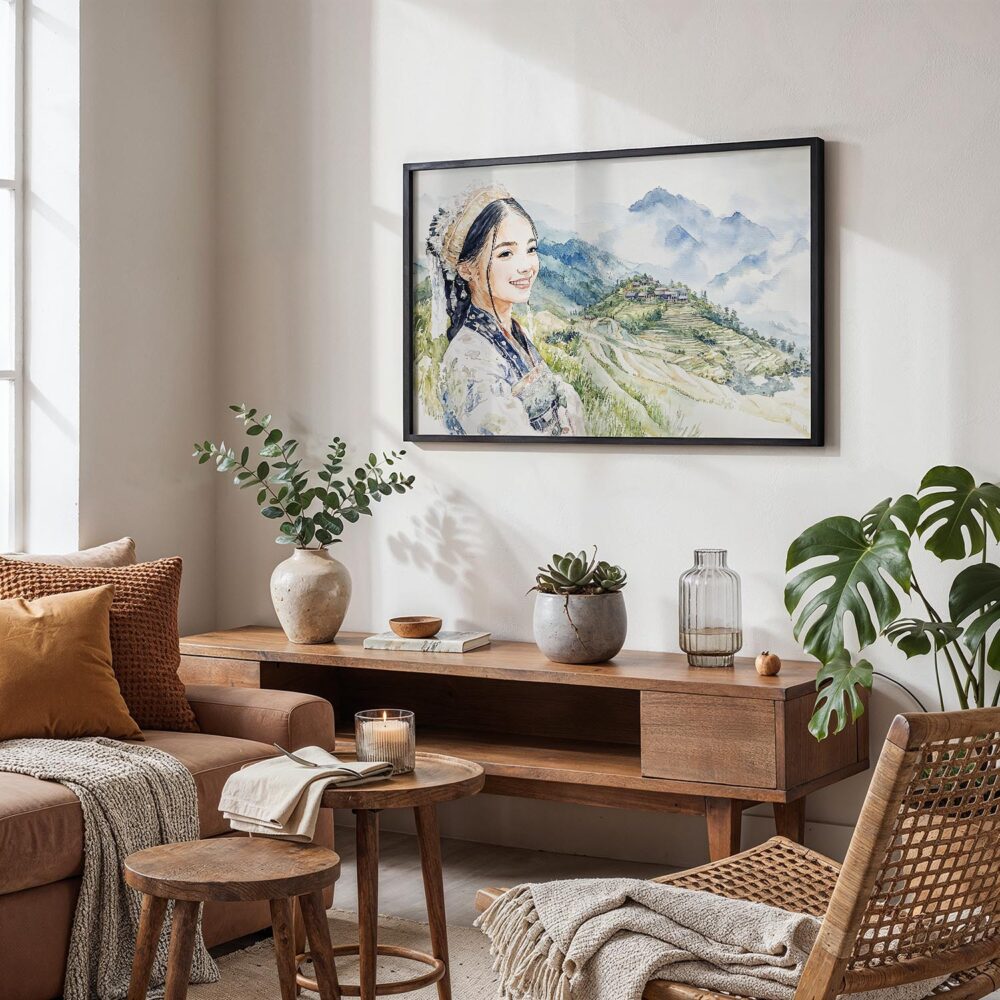 07 - 02 - Hmong Woman in Sapa Vietnam Watercolor - Horizontal Art - Digital Download - Boho Living Room.jpg 07 - 02 - Hmong Woman in Sapa Vietnam Watercolor - Horizontal Art - Digital Download - Boho Living Room.jpg