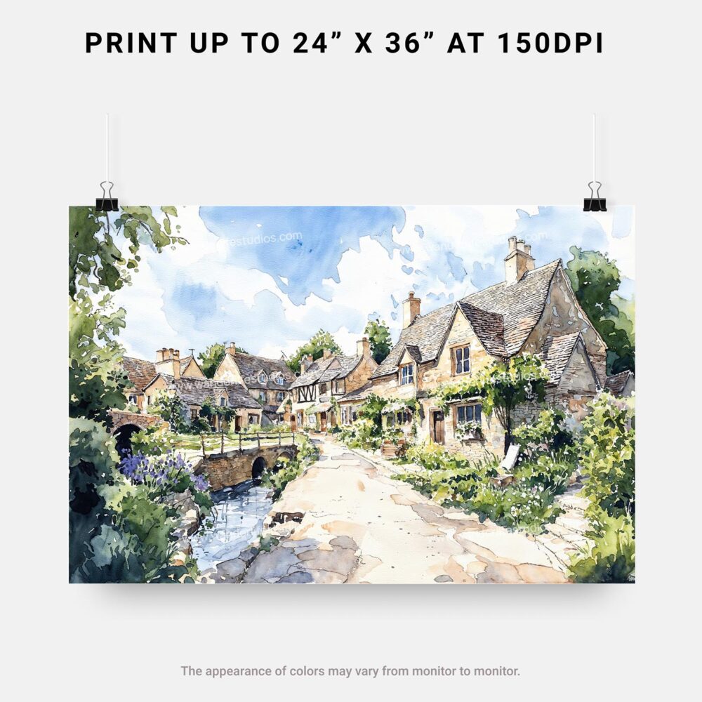 07 - 07 - Cotswolds England Watercolor - Horizontal Art - Digital Download - Print Size.jpg 07 - 07 - Cotswolds England Watercolor - Horizontal Art - Digital Download - Print Size.jpg