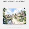 07 - 07 - Cotswolds England Watercolor - Horizontal Art - Digital Download - Print Size.jpg