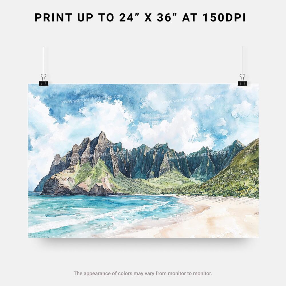 07 - 07 - Haiwaii Na Pali Coast Watercolor - Horizontal Art - Digital Download - Print Size.jpg 07 - 07 - Haiwaii Na Pali Coast Watercolor - Horizontal Art - Digital Download - Print Size.jpg