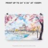 07 - 07 - Hiroshima Japan Watercolor - Horizontal Art - Digital Download - Print Size.jpg