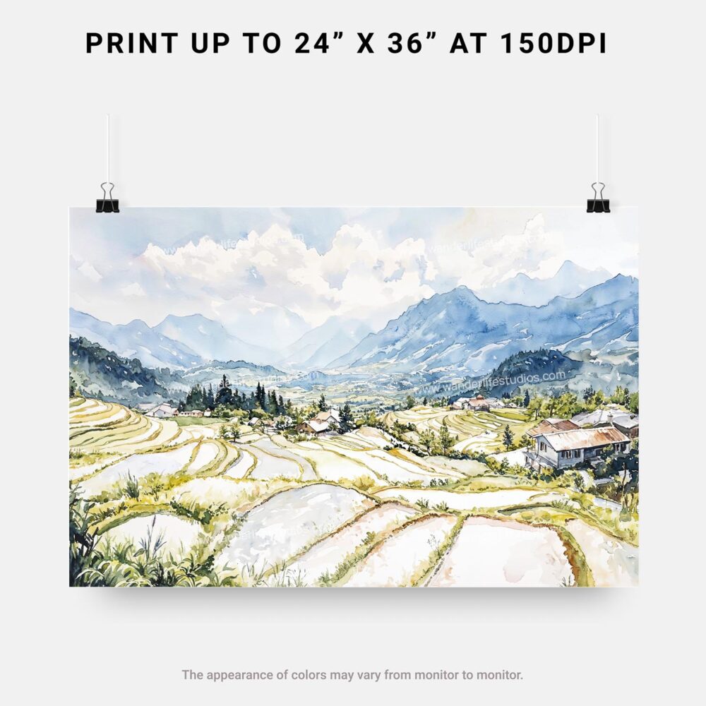 07 - 07 - Sapa Valley Vietam Watercolor - Horizontal Art - Digital Download - Print Size.jpg 07 - 07 - Sapa Valley Vietam Watercolor - Horizontal Art - Digital Download - Print Size.jpg