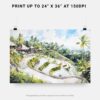 07 - 07 - Ubud Bali Watercolor - Horizontal Art - Digital Download - Print Size.jpg