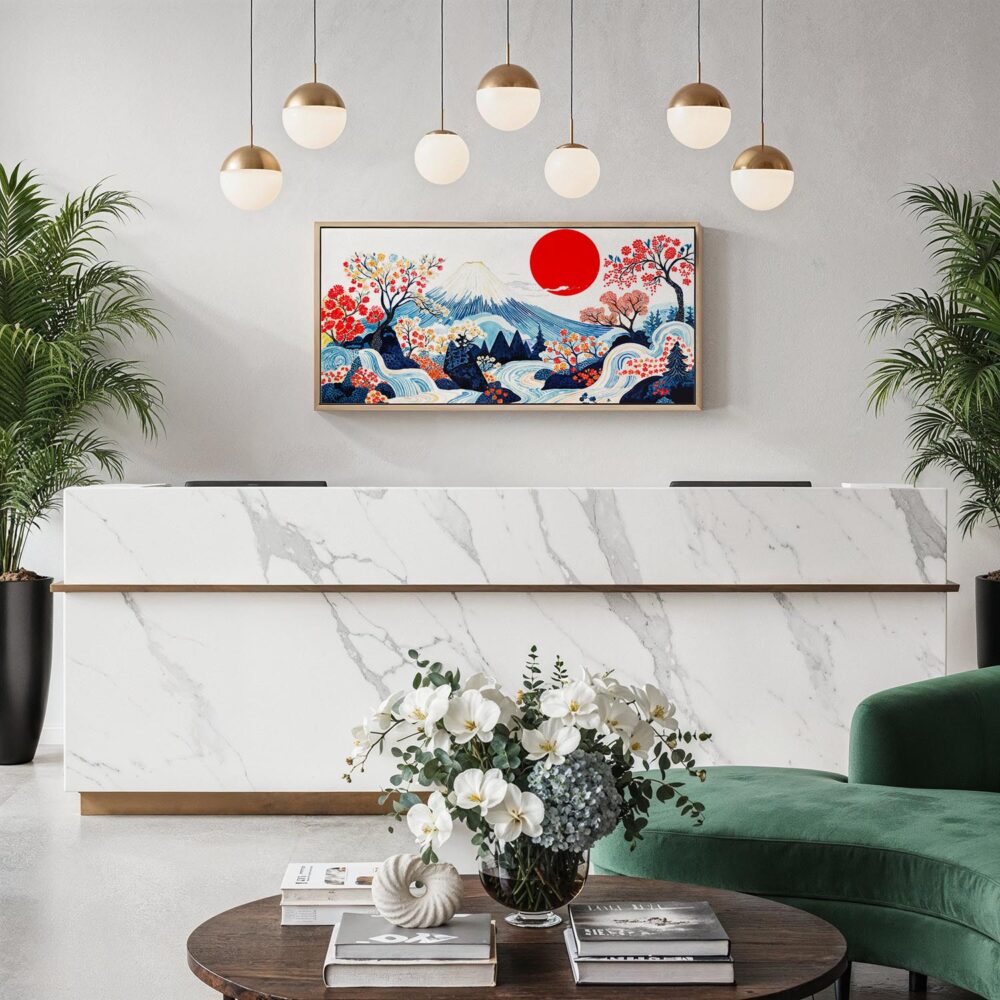 07 - Framed Abstract Japanese Landscape with Mount Fuji Art - Panorama Canvas Print - Hotel Lobby.jpg 07 - Framed Abstract Japanese Landscape with Mount Fuji Art - Panorama Canvas Print - Hotel Lobby.jpg