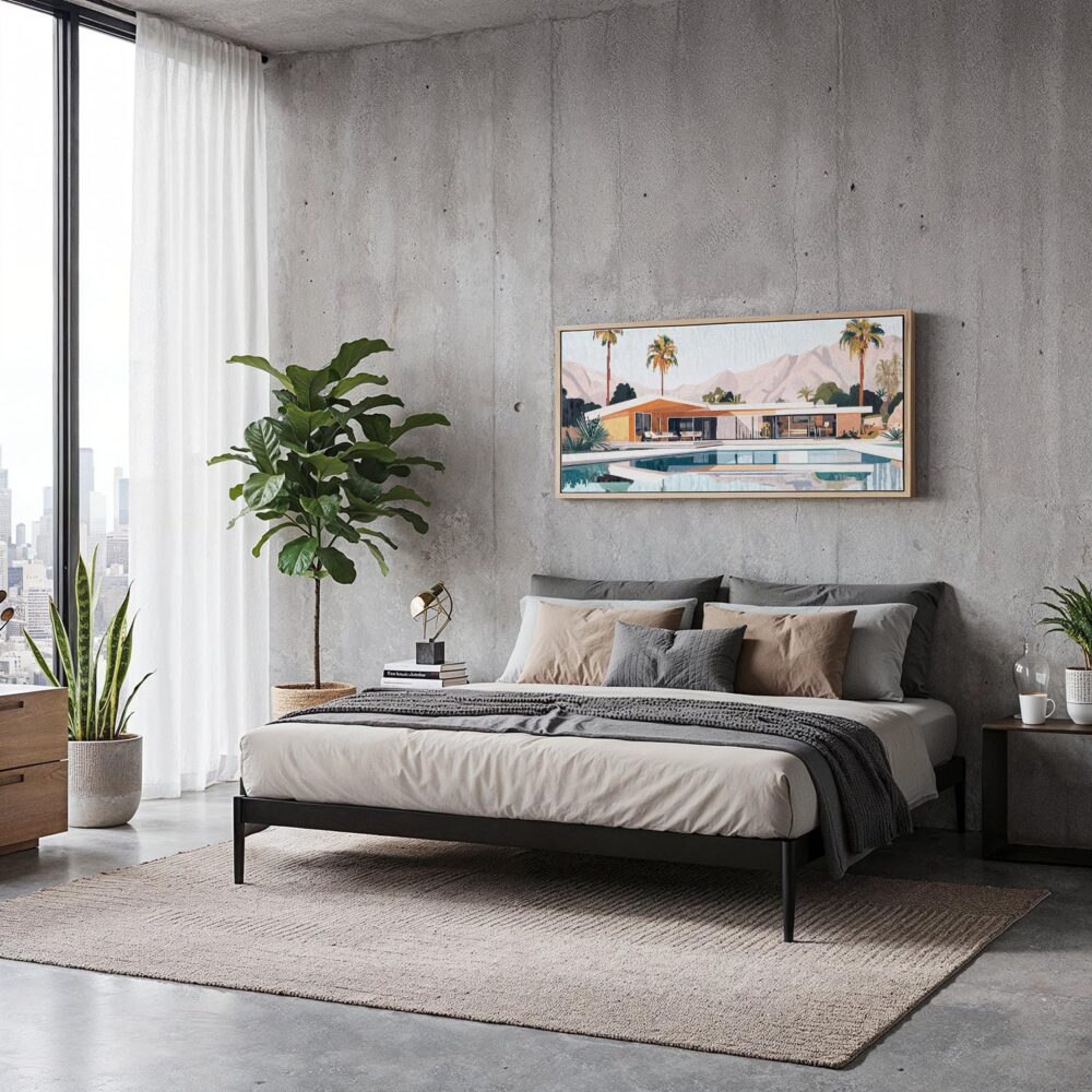 07 - Framed Abstract Midcentury Palm Springs Artwork - Panorama Canvas Print - Modern Living Room.jpg 07 - Framed Abstract Midcentury Palm Springs Artwork - Panorama Canvas Print - Modern Living Room.jpg