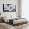 07 - Framed Minimal Yellowstone Watercolor - Panorama Canvas Print - Bedroom.jpg