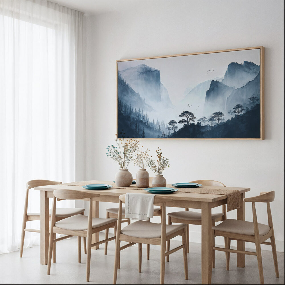 07 - Framed Minimal Yosemite El Capitan Watercolor - Panorama Canvas Print - Dining Table.jpg 07 - Framed Minimal Yosemite El Capitan Watercolor - Panorama Canvas Print - Dining Table.jpg