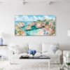 07 - Framed Portugal Algarve Watercolor - Panorama Canvas Print - Coastal Living Room.jpg