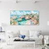 07 - Framed Portugal Algarve Watercolor - Panorama Canvas Print - Coastal Living Room.jpg
