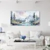 07 - Framed Yellowstone Watercolor - Panorama Canvas Print - Coastal Living Room.jpg