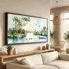 01 - Everglades national park panorama watercolor Canvas Print in Scandi Living Room with Black Floater Frame - Main.jpg
