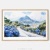 01 - Framed Pico Island Watercolor - Horizontal Art Print - Main.jpg