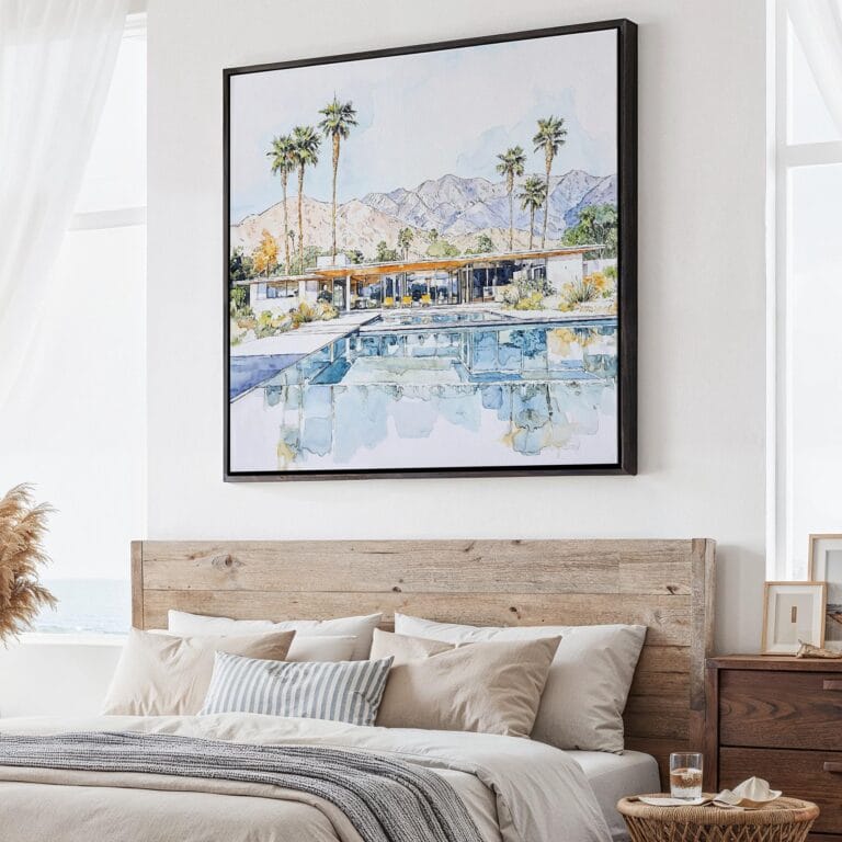 01 - Large Abstract Palm Springs Square Watercolor Canvas Print - Main.jpg