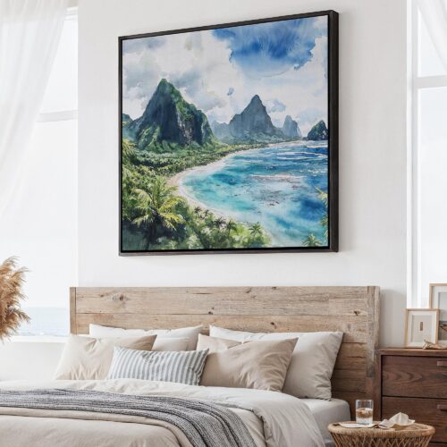 Home 2 01 - Large American Samoa Watercolor - Square Canvas Print - Main.jpg