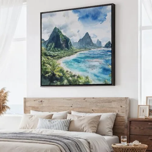 01 - Large American Samoa Watercolor - Square Canvas Print - Main.jpg