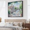 01 - Large Amsterdam Canal Watercolor - Square Canvas Print - Main.jpg