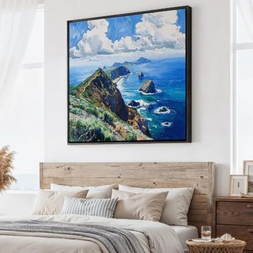 01 - Large Channel Island Watercolor - Square Canvas Print - Main.jpg