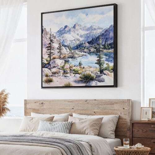 01 - Large Kings Canyon National Park Watercolor - Square Canvas Print - Main.jpg