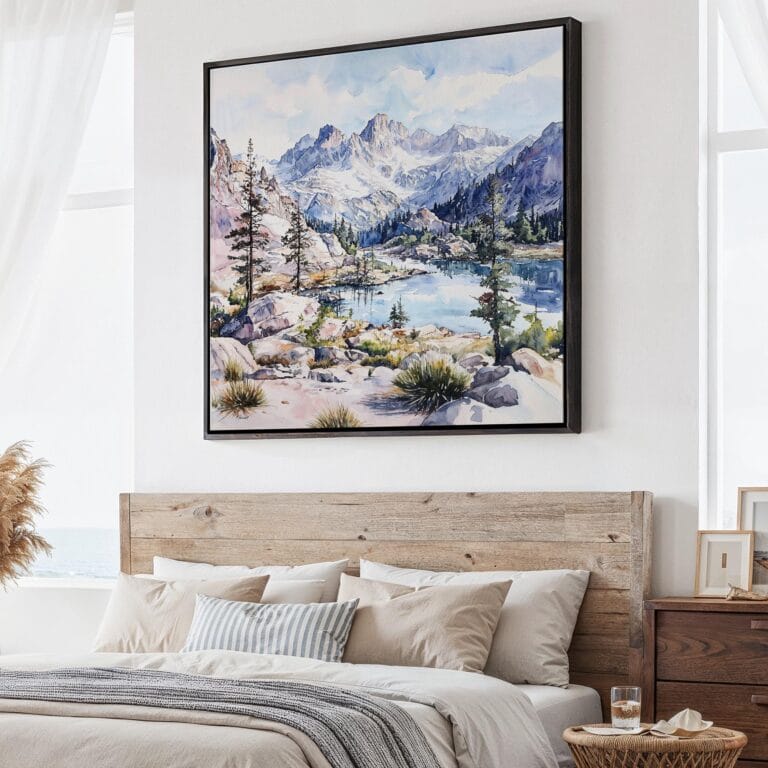 01 - Large Kings Canyon National Park Watercolor - Square Canvas Print - Main.jpg