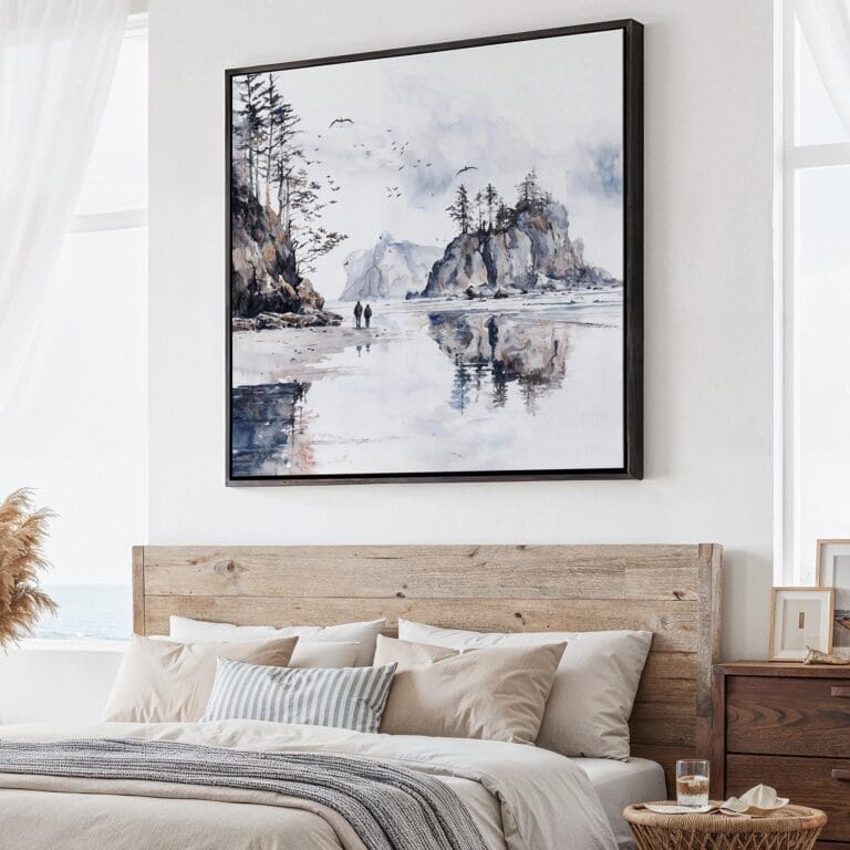 01 - Large Olympic National Park Square Watercolor Canvas Print - Main.jpg