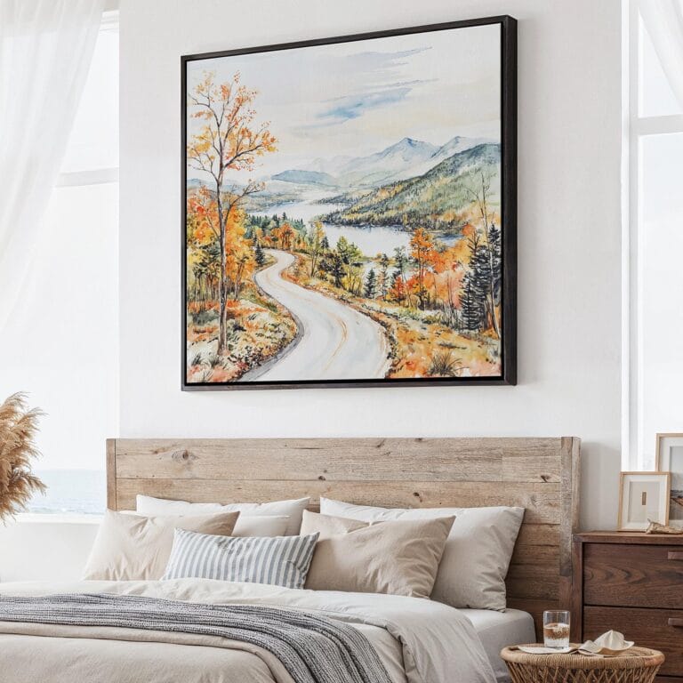 01 - Large White Mountains Watercolor - Square Canvas Print - Main.jpg