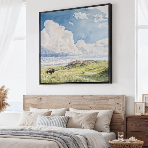 01 - Large Wind Cave National Park Watercolor - Square Canvas Print - Main.jpg