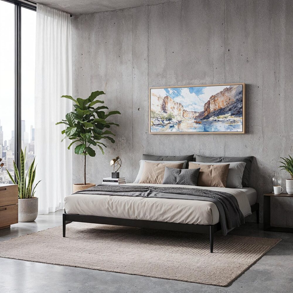 02 - Framed Big Bend National Park Watercolor - Panorama Canvas Print - Modern Living Room.jpg 02 - Framed Big Bend National Park Watercolor - Panorama Canvas Print - Modern Living Room.jpg