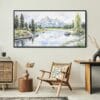 02 - Framed Grand Teton National Park Watercolor - Panorama Canvas Print - Boho Chair.jpg