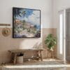 02 - Framed Madeira Portugal Watercolor - Square Canvas Print - Hallway.jpg