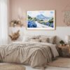 02 - Framed Pico Island Watercolor - Horizontal Art Print in Boho Bedroom.jpg