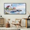 02 - Framed Portland Maine Lighthouse Watercolor - Panorama Canvas Print - Boho Chair.jpg