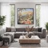02 - Framed Sedona Arizona Watercolor - Square Canvas Print - Contemporary Living Room.jpg