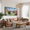 02 - Framed Zion National Park Panorama Watercolor Canvas Print - Living Room.jpg