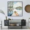 02 - Large Boundary Waters Square Watercolor Canvas Print in Midcentury Corner.jpg