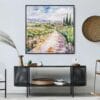 02 - Large Napa Valley Vineyard Watercolor - Square Canvas Print in Midcentury Corner.jpg