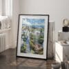 03 - 03 - Stuart Florida Watercolor Art - Digital Download - Frame Standing on floor.jpg