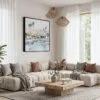 03 - Framed Abstract Palm Springs Square Watercolor Canvas Print - Boho Living Room.jpg