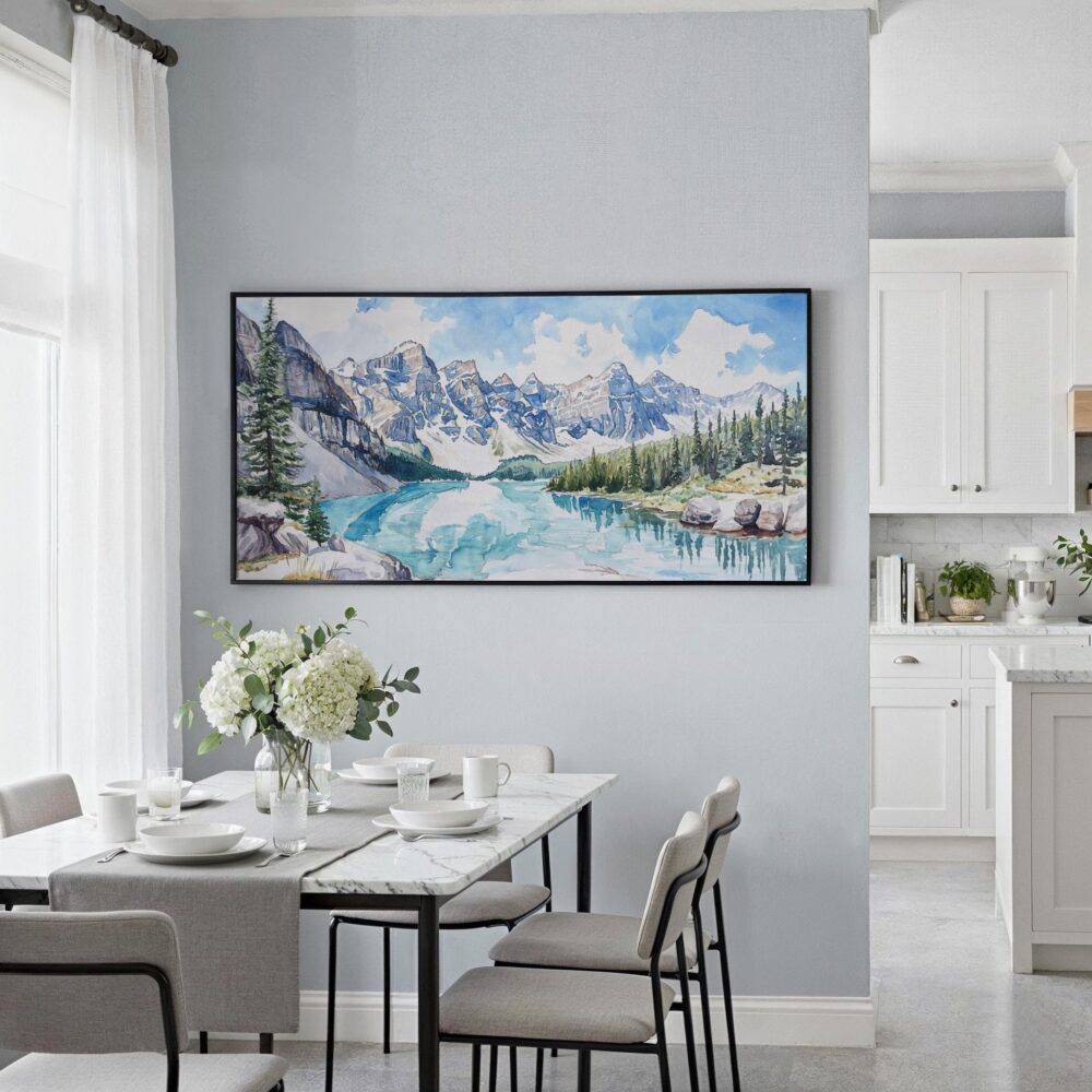 03 - Framed Banff National Park Watercolor - Panorama Canvas Print - Coastal Kitchen.jpg 03 - Framed Banff National Park Watercolor - Panorama Canvas Print - Coastal Kitchen.jpg