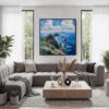 03 - Framed Channel Island Watercolor - Square Canvas Print - Contemporary Living Room.jpg