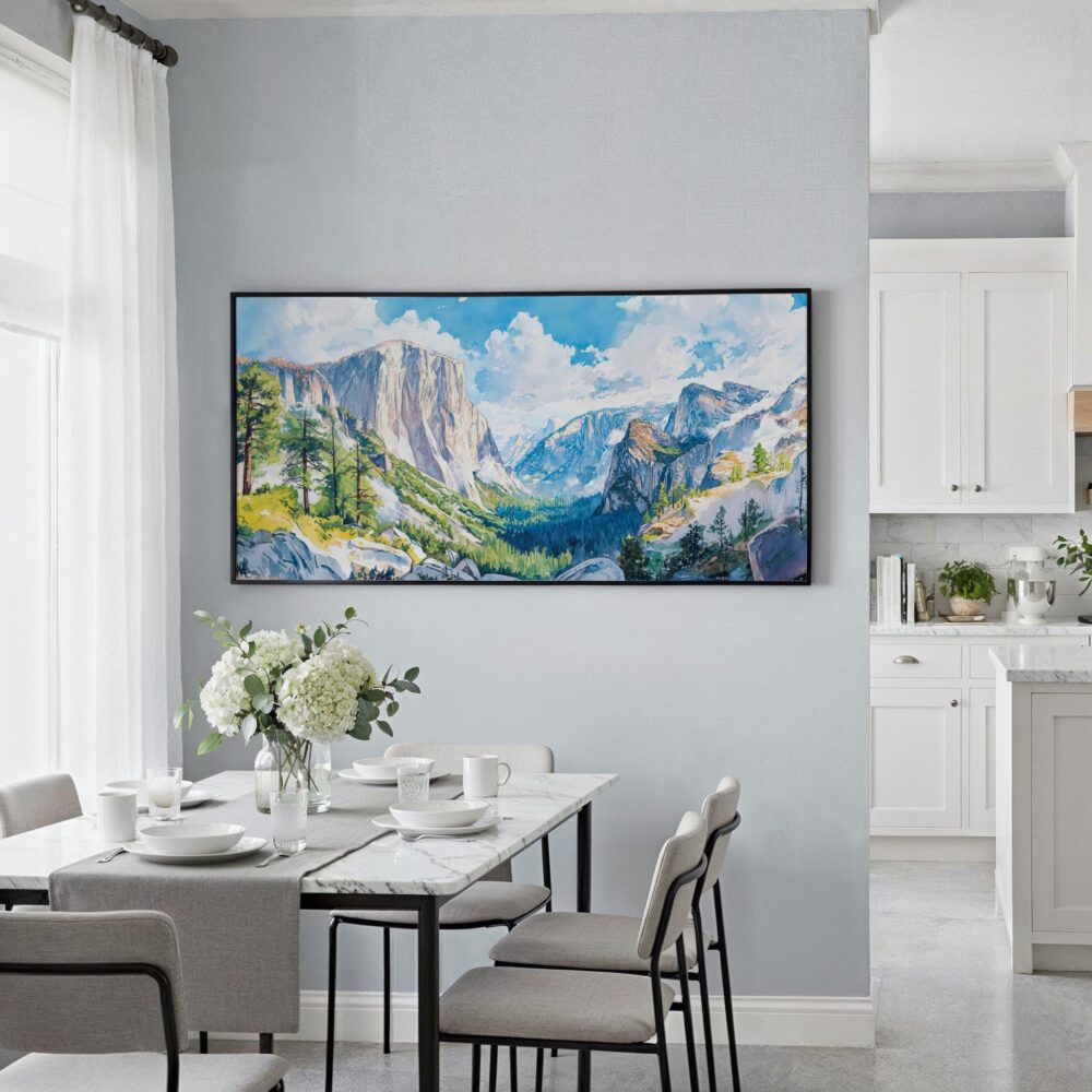 03 - Framed El Capitan Yosemite National Park Panorama Watercolor Canvas Print - Coastal Kitchen.jpg 03 - Framed El Capitan Yosemite National Park Panorama Watercolor Canvas Print - Coastal Kitchen.jpg