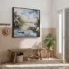 03 - Framed Everglades National Park Watercolor Style - Square Canvas Print - Hallway.jpg