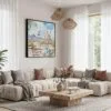 03 - Framed Florence Cathedral Watercolor - Square Canvas Print - Boho Living Room.jpg