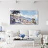 03 - Framed Madeira Portugal Watercolor - Panorama Canvas Print - Coastal Living Room.jpg