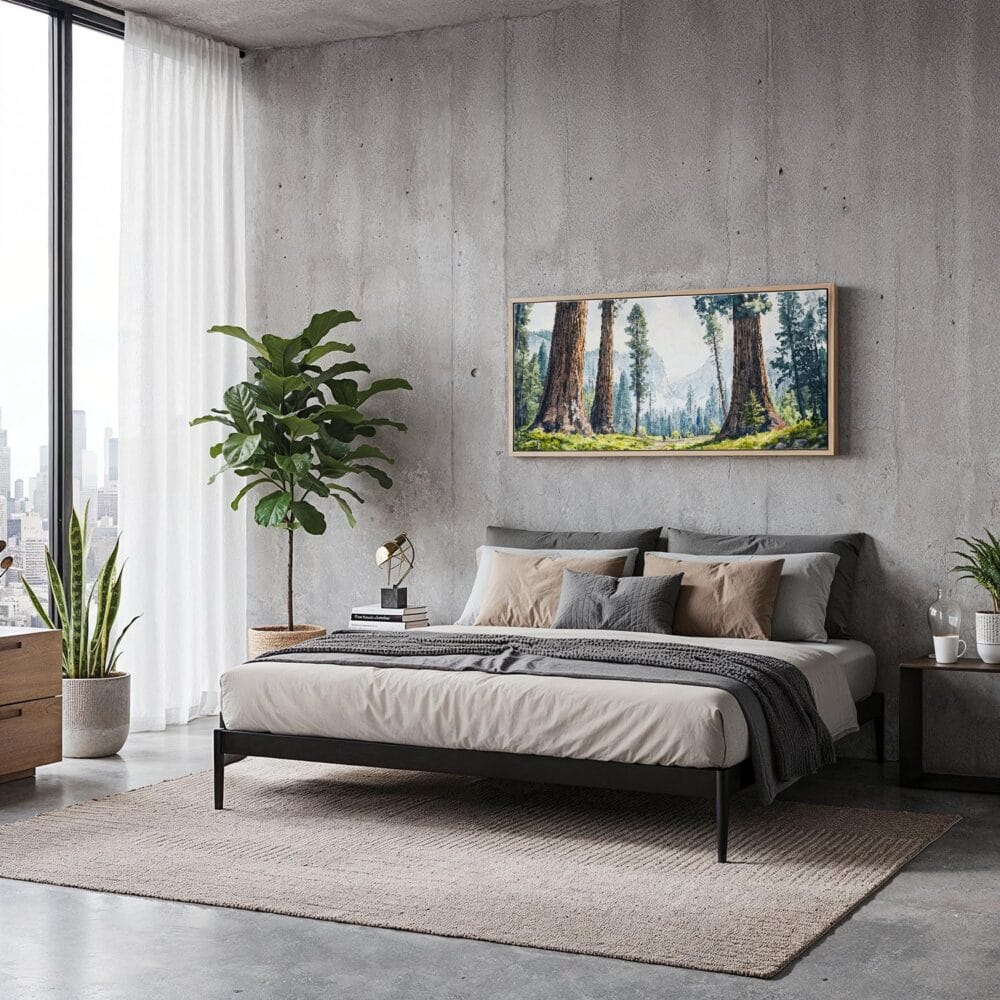 03 - Framed Sequoia National Park Panorama Watercolor Canvas Print - Modern Living Room.jpg 03 - Framed Sequoia National Park Panorama Watercolor Canvas Print - Modern Living Room.jpg