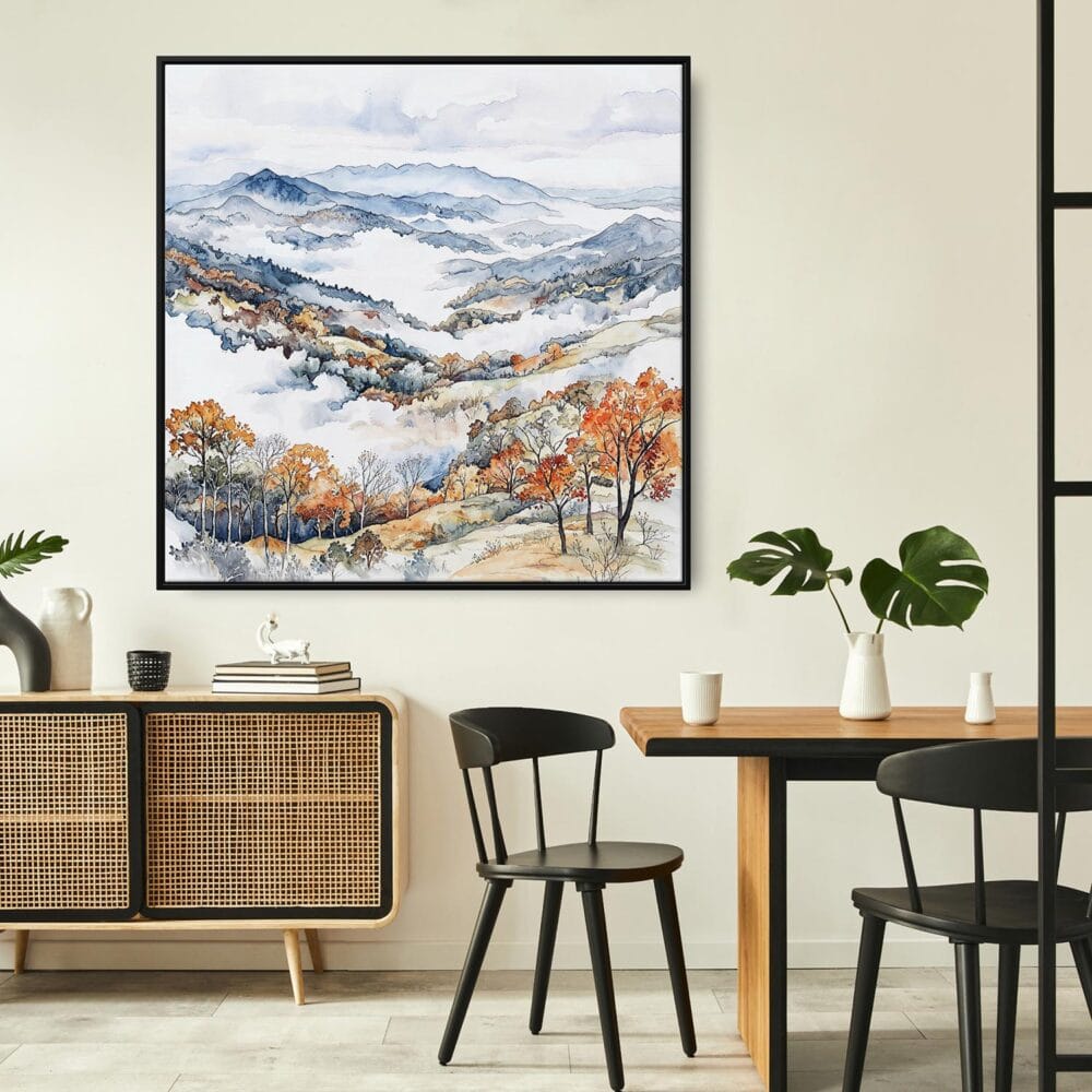 03 - Framed Shenandoah National Park Watercolor Style - Square Canvas Print - Boho Kitchen.jpg 03 - Framed Shenandoah National Park Watercolor Style - Square Canvas Print - Boho Kitchen.jpg