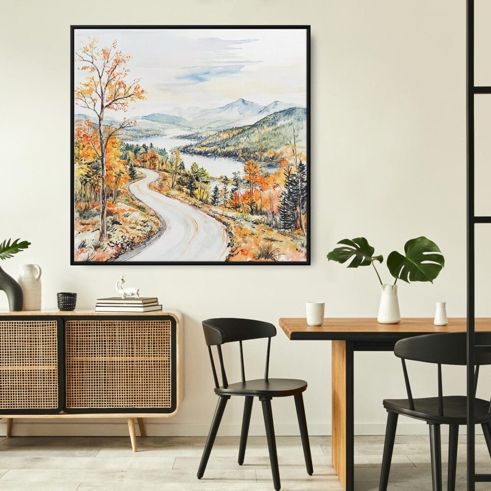 03 - Framed White Mountains Watercolor - Square Canvas Print - Boho Kitchen.jpg 03 - Framed White Mountains Watercolor - Square Canvas Print - Boho Kitchen.jpg